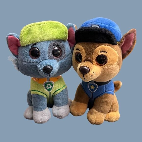 Ty Beanie Babies Paw Patrol Everest Chase & Rocky - Picture 1 of 7